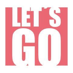 red vector banner lets go