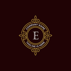 luxury monogram letter E logotype. premium brand icon. elegant alphabet/initial frame design vector. can be used for beauty industry, cosmetics, salon, boutique, spa, company, corporate, etc.