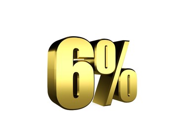 3D illustration 6 Percent Discount with background