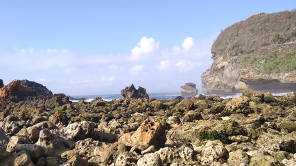 view on Sembukan beach, wonogiri