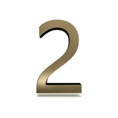 Naklejka premium 3D illustration number with white background,number 2