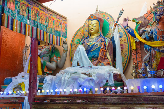 Ladakh, India - Jul 15 2019 - Takthok Monastery in Leh, Ladakh, Jammu and Kashmir, India.
