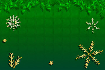 Green Holiday concept background with copy space. illustration vector.	