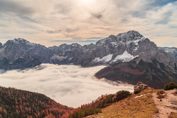 Cloudy autumn day in the italian alps