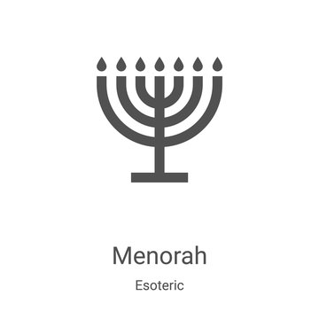menorah icon vector from esoteric collection. Thin line menorah outline icon vector illustration. Linear symbol for use on web and mobile apps, logo, print media