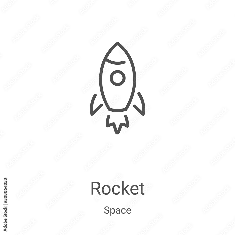 Wall mural rocket icon vector from space collection. thin line rocket outline icon vector illustration. linear 