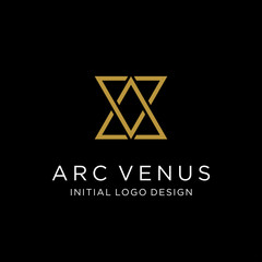 line art initial/monogram AV VA logo design vector inspiration. letter logotype template