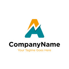 letter A trade marketing logo design vector. initial A and chart diagram graphic concept. company, corporate, business, finance symbol icon