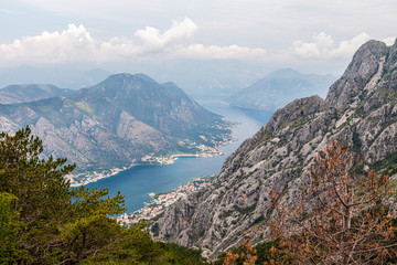 Fototapeta na wymiar mountain view Mediterranean Bay, Kotor, Montenegro