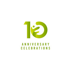 10 Years Anniversary Celebration Vector Template Design Illustration