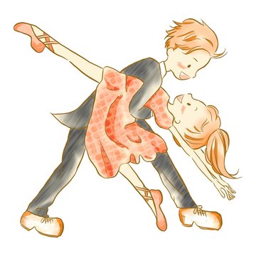 Kids Ballroom Dancing, High Resolution JPEG Illustration 01