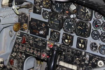 cockpit of an old aircraft, cockpit of a war plane