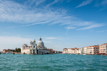 Cathedral of Santa Maria della Salute, Giudecca and Grand Canal. Venice, Italy.