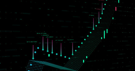 Abstract digital network data background, 3D rendering