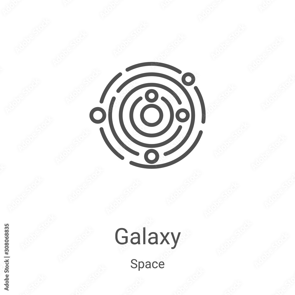 Wall mural galaxy icon vector from space collection. thin line galaxy outline icon vector illustration. linear 