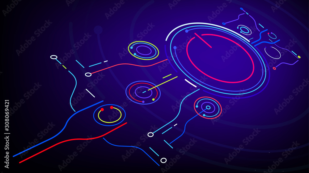 Poster technology computer circuit background