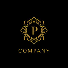 luxury monogram letter P logotype. premium brand icon. elegant alphabet/initial frame design vector. can be used for beauty industry, cosmetics, salon, boutique, spa, company, corporate, etc.