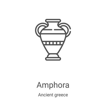 amphora icon vector from ancient greece collection. Thin line amphora outline icon vector illustration. Linear symbol for use on web and mobile apps, logo, print media