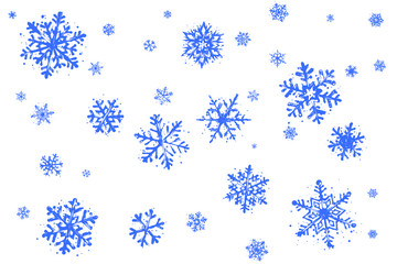 Blue Snowflake Icon Isolated Ice Crystal Winter Symbol Christmas Logo Xmas Sign
