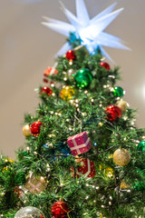 Fototapeta na wymiar 飾り付けられたクリスマスツリー