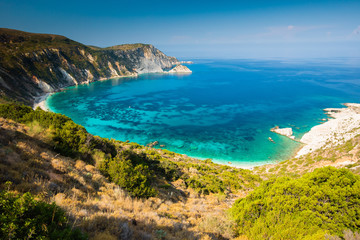 Fototapeta na wymiar Kefalonia, Cephalonia landscape. Greece landscape and azure water.
