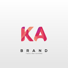 Initial letter KA logo with colorful, letter combination logo design for creative industry, web, business and company. - Vector - obrazy, fototapety, plakaty