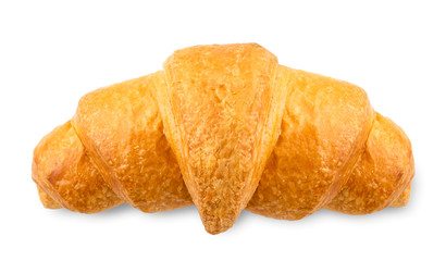 Croissant on a white background. The view of the top.