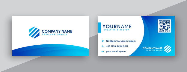 modern business card design . double sided business card design template . blue business card inspiration