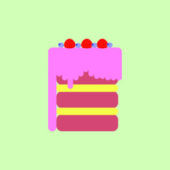 Sweet color cake with berries