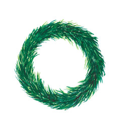 Celebration  border,menu template , frame with green pine tree branches