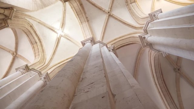 inside nave gothic Roman Catholic Alcoba&ccedil;a Monastery World Heritage Site 4k