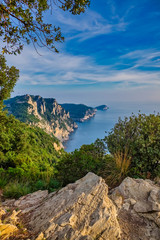 Landscape along the Cinque Terre path Liguria Italy