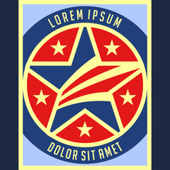 USA poster design with stars and American flag vector design illustration