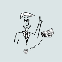 Hand drawn profit concept.
