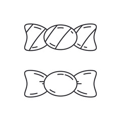 Line sweets candy lollipop sugar dessert icon set. Happy birthday. Party celebration, holidays event, carnival element icon. Vector linear design. Illustration vintage object. Congratulation symbols.