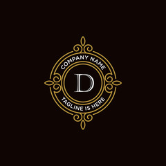 luxury monogram letter D logotype. premium brand icon. elegant alphabet/initial frame design vector. can be used for beauty industry, cosmetics, salon, boutique, spa, company, corporate, etc.