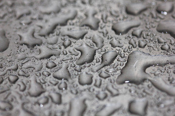 water drops on metal surface