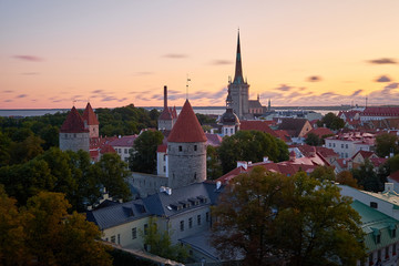 Fototapeta na wymiar The Aerial View of Tallinn Old Town, Estonia