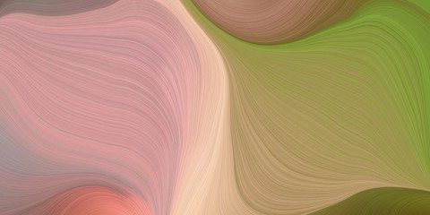smooth swirl waves background design with rosy brown, olive drab and tan color