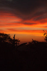 Orange sunset in the sky of Brasil.