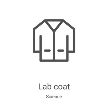 lab coat icon vector from science collection. Thin line lab coat outline icon vector illustration. Linear symbol for use on web and mobile apps, logo, print media