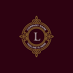 luxury monogram letter L logotype. premium brand icon. elegant alphabet/initial frame design vector. can be used for beauty industry, cosmetics, salon, boutique, spa, company, corporate, etc.