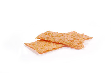 Seasoned crispy squid isolated on white background.(with Clipping Path).