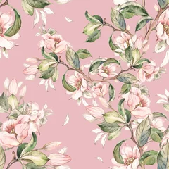 Wallpaper murals Light Pink  Seamless pattern of flowering branches-3.jpg