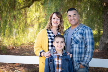 Fototapeta premium Mixed Race Family Portrait Outdoors