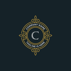 luxury monogram letter C logotype. premium brand icon. elegant alphabet/initial frame design vector. can be used for beauty industry, cosmetics, salon, boutique, spa, company, corporate, etc.