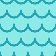 Tapeten Meereswellen nahtloses Muster. abstrakter Doodle-Vektor. Wellen