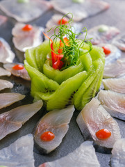 Fish carpaccio with sauce