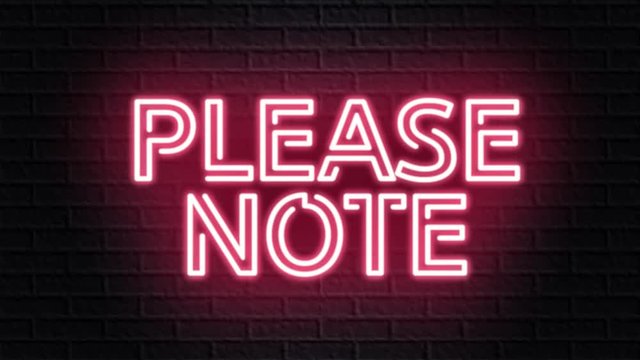 red neon video animation please note