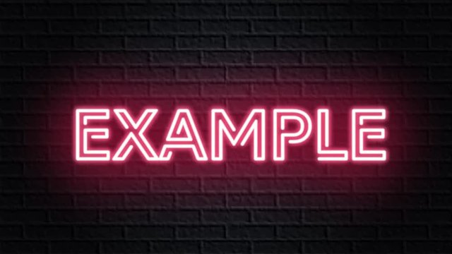 red neon video animation example